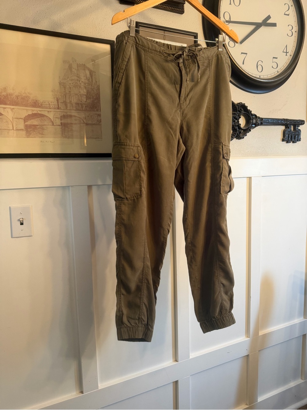 Joe Fresh Olive Green Cargo Jogger Pants k426